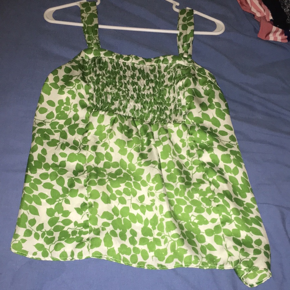 White and lime green tank top size medium.